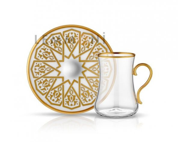 Koleksiyon Dervish Kulplu 6lı Çay Seti Selçuklu Altın