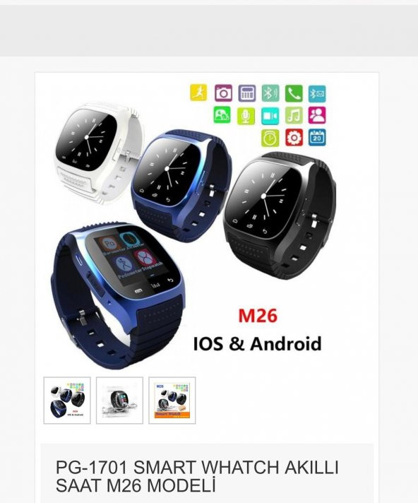 Polygold PG-1701 Smart M26 Akıllı Saat
