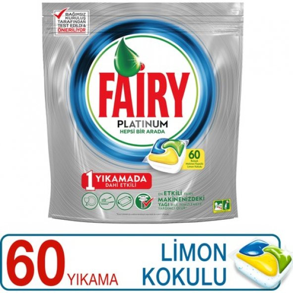 Fairy Platinum 60 Yıkama Bulaşık Makinesi Deterjanı Kapsülü Limon