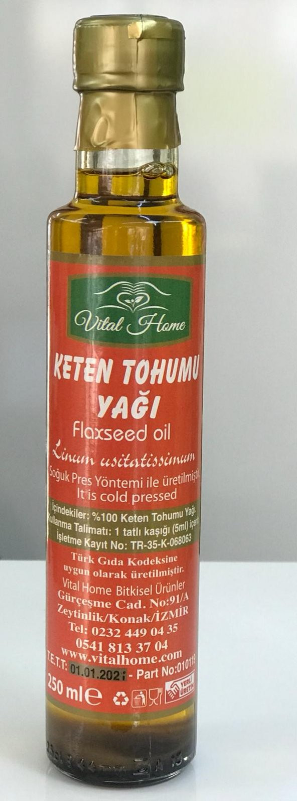 VİTAL HOME KETEN TOHUMU  YAĞI SOĞUK SIKIM 250 ML