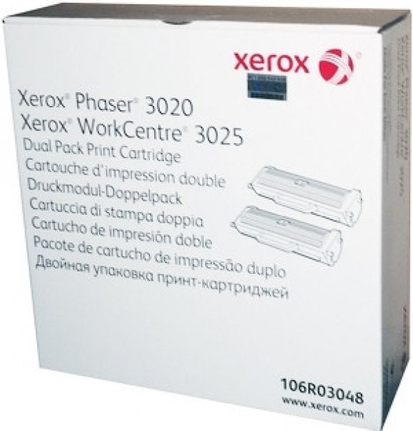Xerox 106R03048 Phaser 3020-WC3025 Dual Pack Toner 2x1500 Sayfa