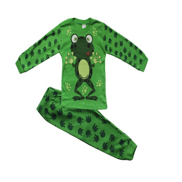 Kurbağalı Erkek Çocuk Mevsimlik Pijama Takımı
