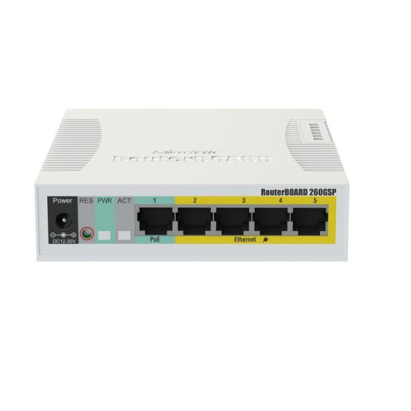 Mikrotik RB260GSP 5 PORT gigabit POE +SFP Switch ( CSS106-1G-4P-1S)