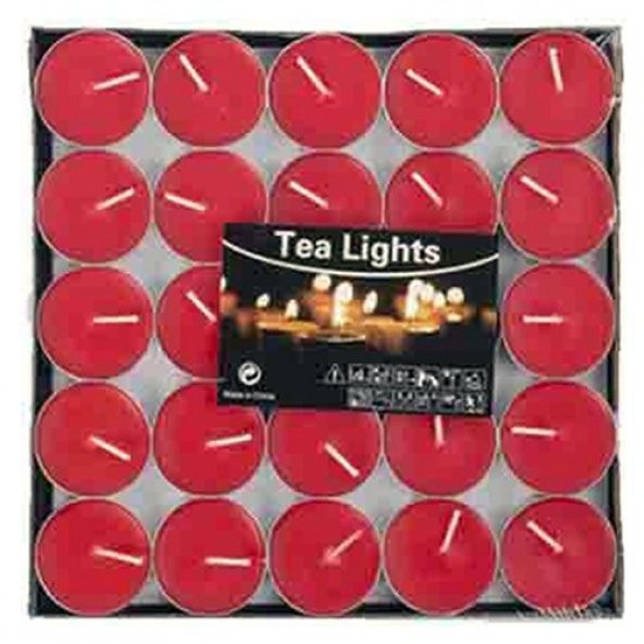 Tvshopmarket 25 Li Kırmızı Tealight Mum