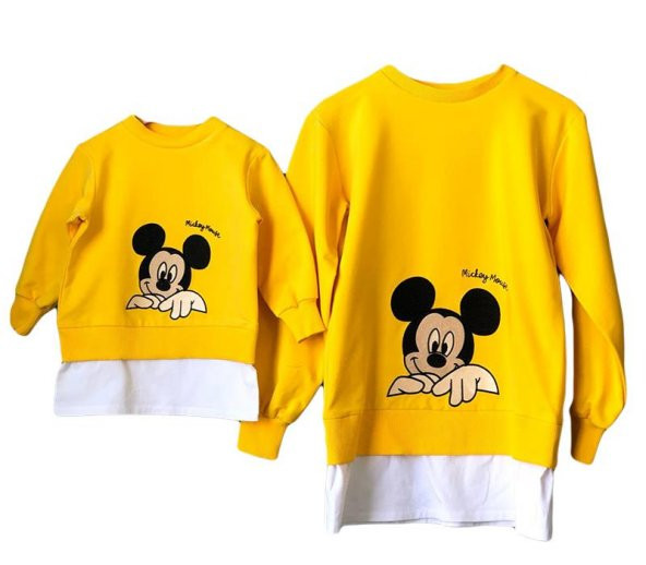 Mickey Mouse Baskılı Anne Çocuk Kombini - Anne Çocuk Giyim
