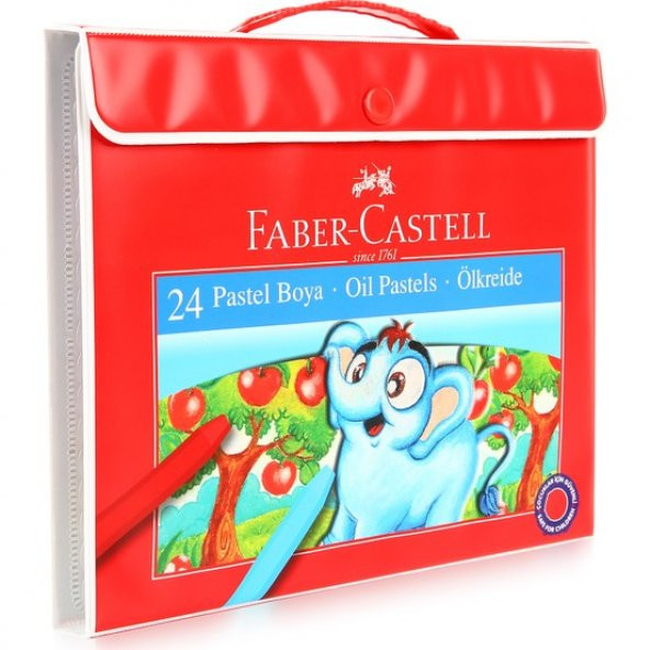 Faber-Castell Plastik Çantalı Tutuculu Pastel Boya 24 Renk