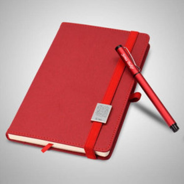 Kırmızı Defter ve Kalem Seti - Bağımsız Ol