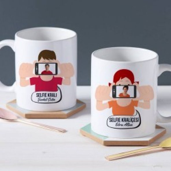 Kişiye Özel Selfie Kupa Bardak 2li