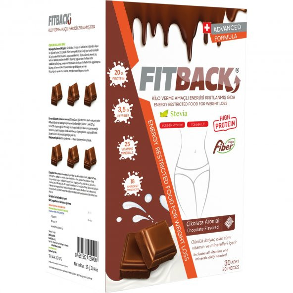 Fitback Zayıflama Amaçlı Kalorisi Kısıtlanmış Gıda - Çikolata Aromalı (15 Günlük)