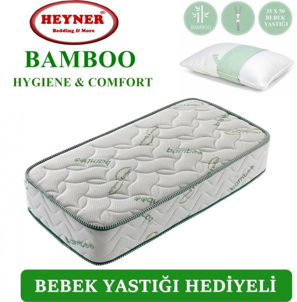 70X180 Heyner Bamboo Lüx Ortopedik Yaylı Yatak (YASTIK HEDİYELİ)