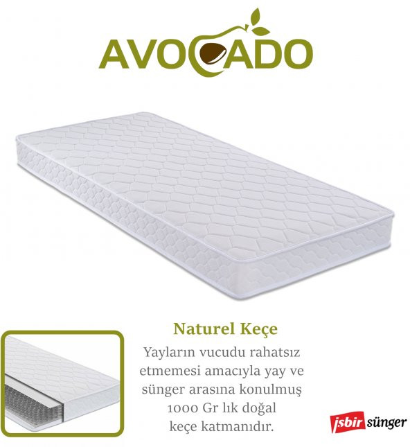 90x200 Ortopedik Yaylı Yatak Avocado 90X200 Yaylı Yatak