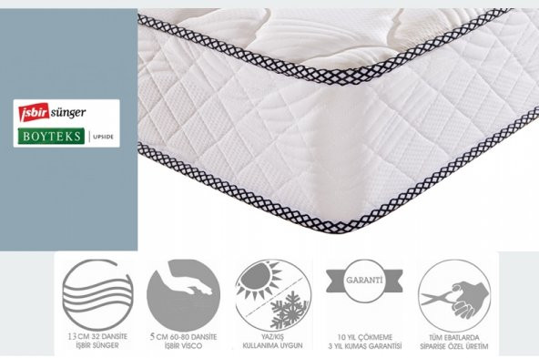 130X190 Prim Line Ortopedik Visco Yatak 130x190 TEK KİŞİLİK YATAK - Resim 2