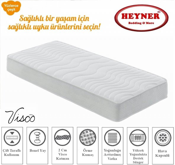HEYNER VİSCO KATMANLI ORTOPEDİK 130x190 Cm VİSCO YAYLI YATAK