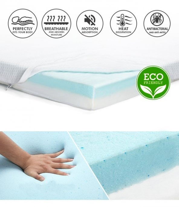 VİSCOPOOLY 200X200 CM ORTOPEDİK YATAK ŞİLTESİ VİSCO PED - 4