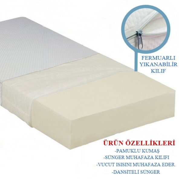 MİDİLİFE 70x110 cm Yatak Soft Lüks Ortopedik Bebek Yatağı