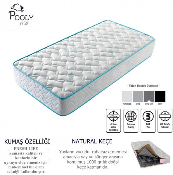 70X100 POOLY FRESH LİFE ORTOPEDİK YAYLI YATAK