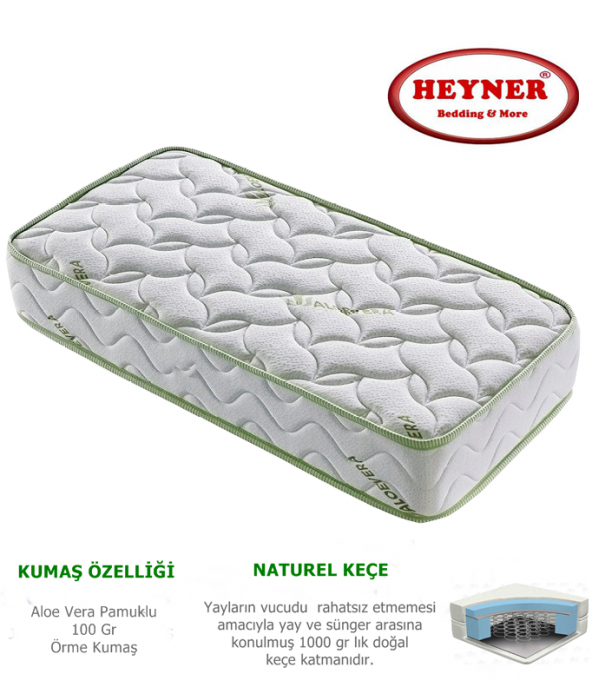 90X180 HEYNER Soft Ortopedik Aloe Vera Yaylı Yatak