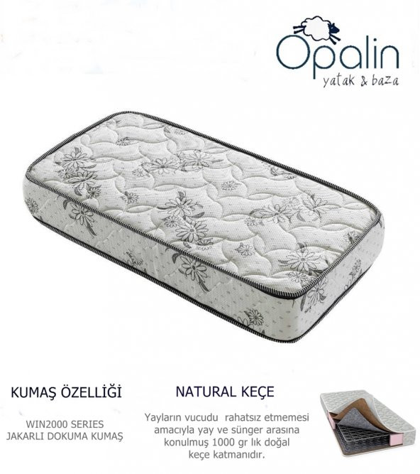 40X90 OPALİN TUĞRALI YAYLI YATAK 40*90 YAYLI ÇOCUK YATAĞI