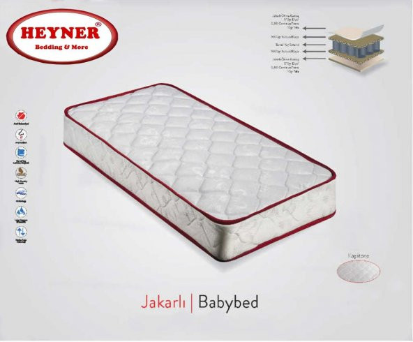 70X110 HEYNER ORTOPEDİK YAYLI YATAK ORTOPEDİK YAYLI BEBEK YATAĞI - Resim 2