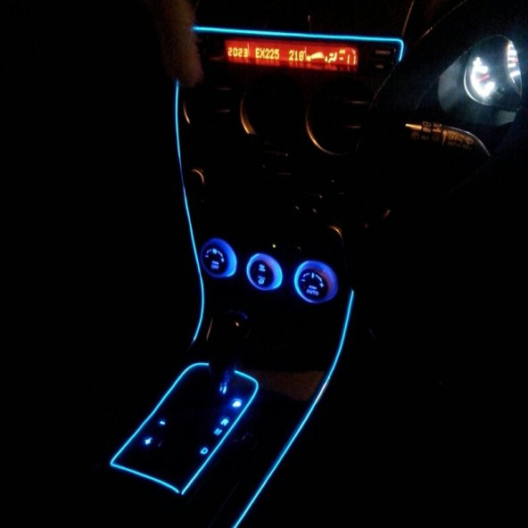 Araç Araba İçi Torpido Ledi Renkli İp Neon İp Led 2 Metre - 4