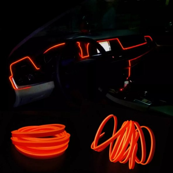 Araç Araba İçi Torpido Ledi Renkli İp Neon İp Led 2 Metre - 6