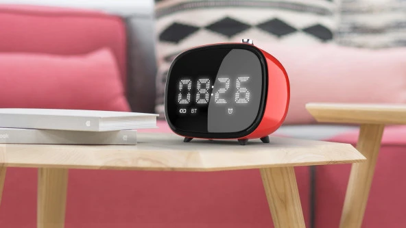 Betnew K3 Kırmızı Retro Çalar Saatli Bluetooth Hoparlör Micro SD Kart Girişli - 3