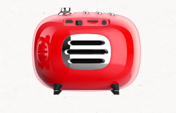 Betnew K3 Kırmızı Retro Çalar Saatli Bluetooth Hoparlör Micro SD Kart Girişli - 6