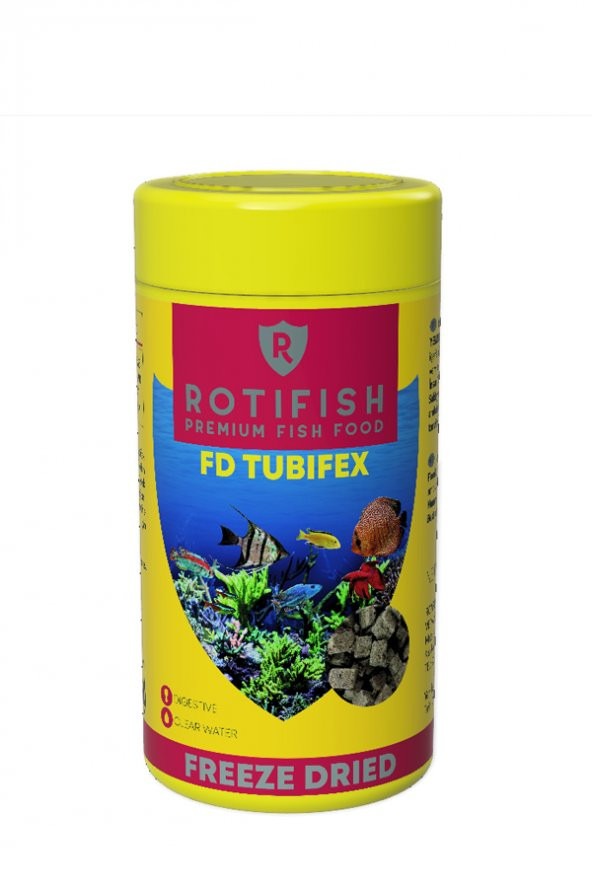 Rotifish FD Tubifex 100 ml 7 gr Skt :08/2022 Orjinal Kutusunda