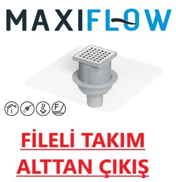 İzoleli Fileli Paslanmaz Yer Sifonu Yükseklik Ayarlı Süzgeç 15*15 Q70 ALTTAN - 2