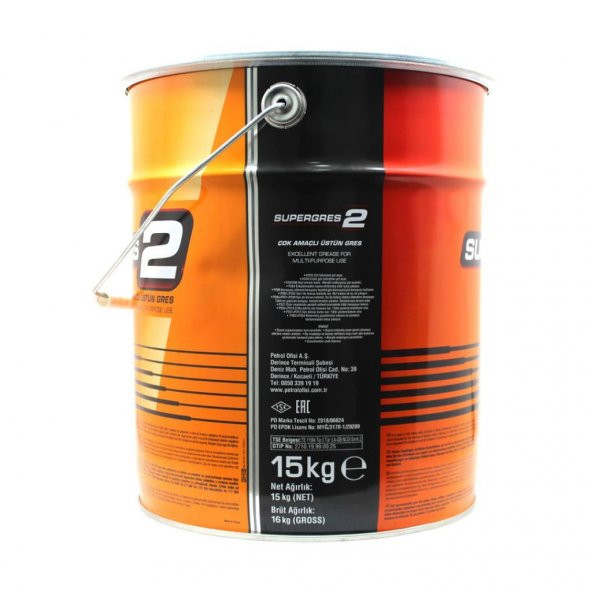 Petrol Ofisi Super Gres 2 16 Kg Lityum Sabunlu Performanslı Gres - Resim 2