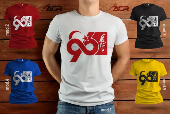 TYCB001 - Baskılı T-Shirt Cumhuriyet Bayramı Tişört Dizayn 29 Ekim Tshirt Bastırmak Yetişkin İçin Özel Tasarım Tişört