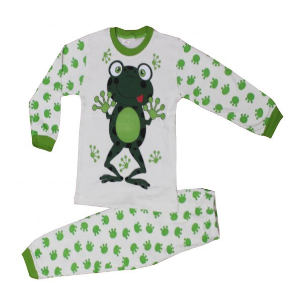 Kurbağalı Kız ve Erkek Çocuk Mevsimlik Pijama Takımı