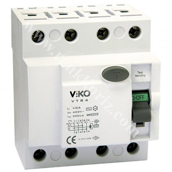 Viko 4 X 40 Amper 300 Ma Kaçak Akım Rölesi Vtr4-40300