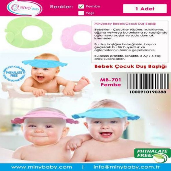 Miny Baby MB-701 Çocuk Duş Başlığı - Pembe