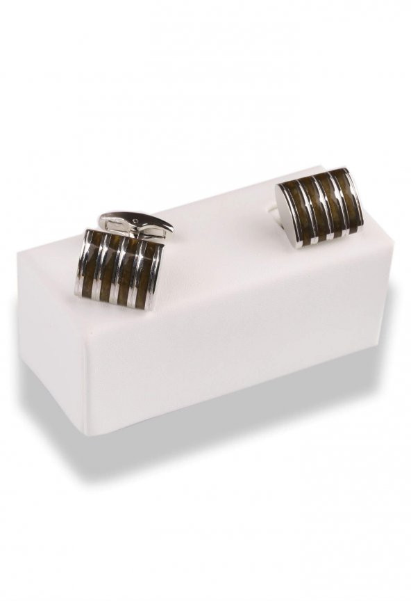 Haki - Gümüş Renk Kol Düğmesi KD508