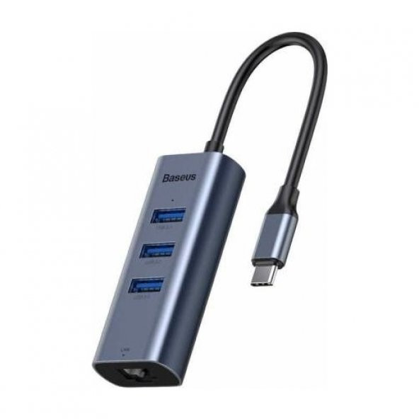 Baseus Enjoy Series Type-C To USB 3.0(3) + RJ45 Port Hub Adapter Grey CAHUB-M0G