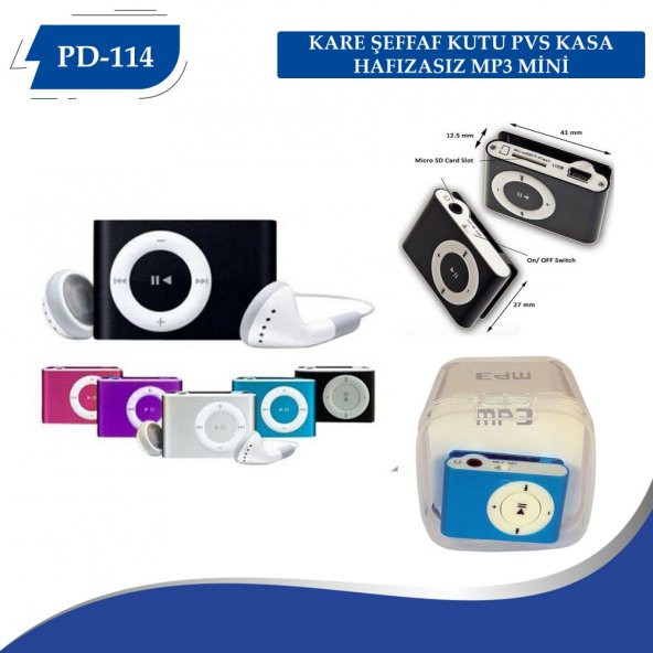 PD-114 KARE KUTU METAL KASA HAFIZASIZ MP3 MİNİ