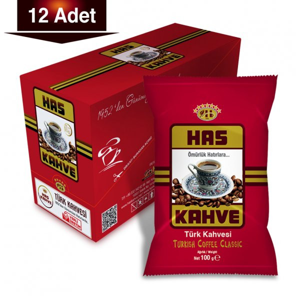 Has Türk Kahvesi 100 Gr. 12'li Kutu