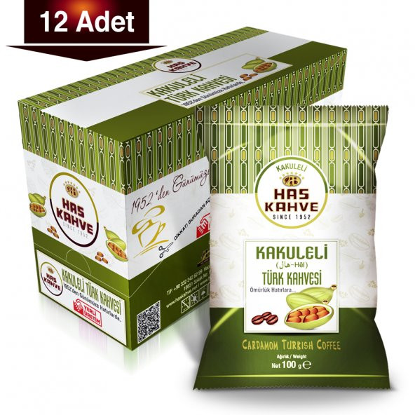 Has Kakuleli Türk Kahvesi 100 Gr. 12'li Kutu