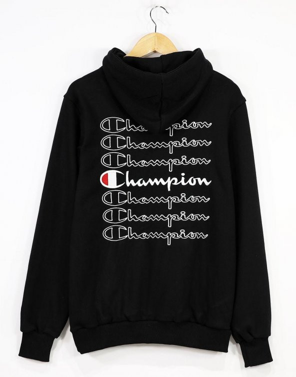 Champion Back Printed Sweatshirt Siyah
