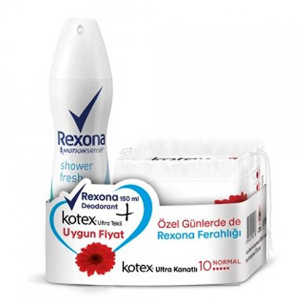 Kotex Normal+Rexona Deo 150 ml Shower fresh