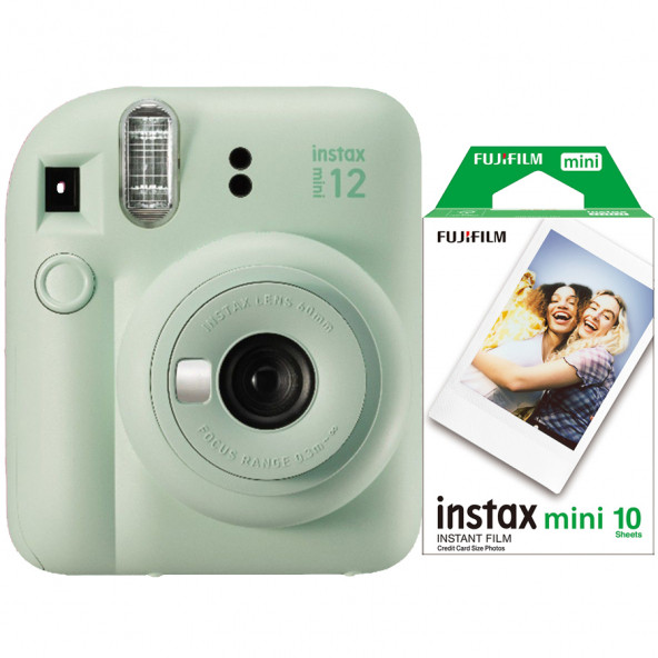 Fujifilm İnstax Mini 12 Fotoğraf MakinesiAskıpil10'lu film (yeşil)