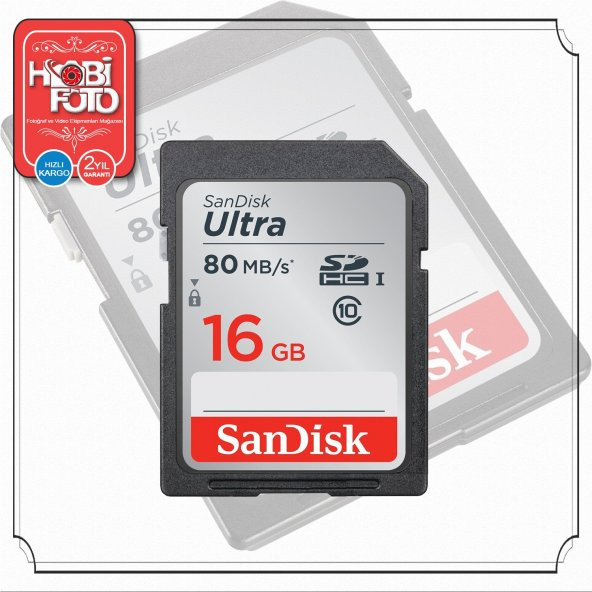 Sandisk 16GB Ultra CLASS10   SDH 80 MBS SD KART