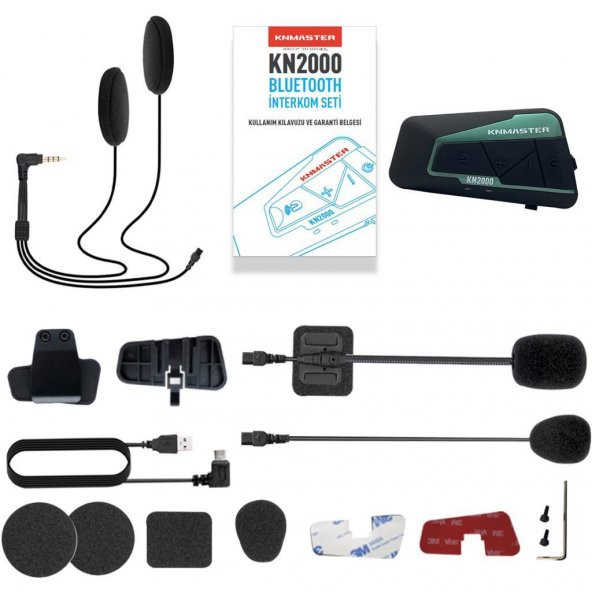 Knmaster Kn2000 Motosiklet Kask İnterkom Bluetooth Intercom Kulaklık Seti - 3
