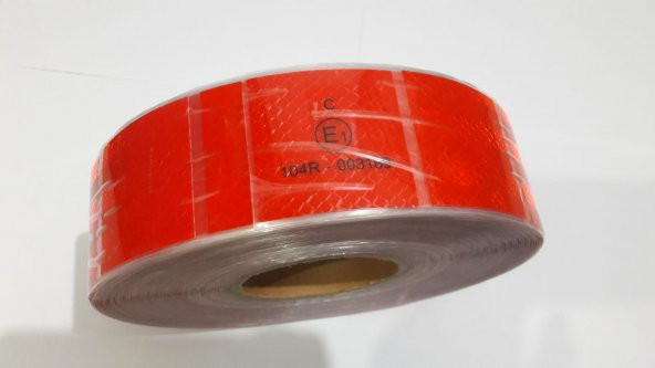 İthal Kırmızı Reflektif Şerit Bant Reflektör Parçalı 1 Metre