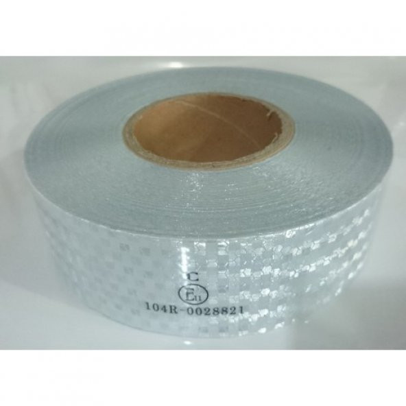 YÖNETMELİĞE UYGUN REFLEKTÖR ŞERİT, KASA ŞERİDİ,KASA FOSFORU BEYAZ 1 metre - 1