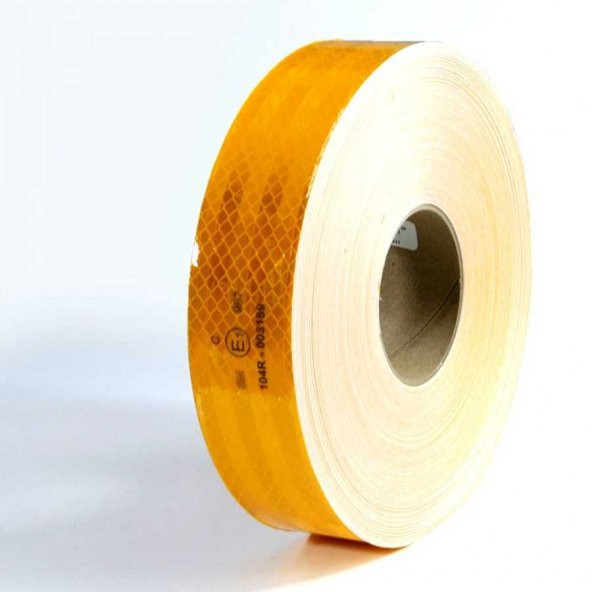 YÖNETMELİĞE UYGUN REFLEKTÖR ŞERİT, KASA ŞERİDİ, KASA FOSFORU SARI 1 metre