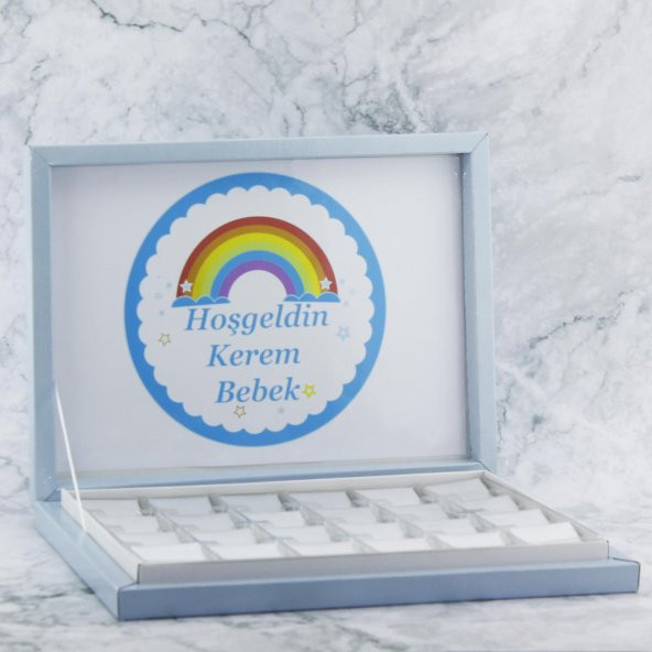 72 Adet (500gr.) İsim Etiketli Gökkuşağı Bebek Çikolata - 2