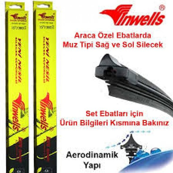 INWELLS Honda Jazz 2008 Ve Sonrası Ön Muz Silecek Takımı - Resim 2