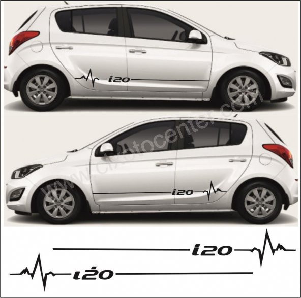 Hyundai İ20 Yan Şerit Ritim Oto Sticker - 1